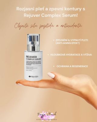 Objevte Rejuver Complex Serum – mikrobublinkové sérum, které dodá vaší pleti sílu a záři. 💧 Hydratace, pevnost a zářivost...