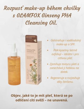 Tvoje pleť si zaslouží víc než jen obyčejné odličování! 👉 Vyzkoušej GLAMFOX Ginseng PHA Cleansing Oil. Jedno odlíčení – a...