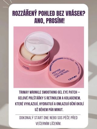 Řekni sbohem unavenému pohledu! TRIMAY Wrinkle Smoothing Eye Patch – 60 zázračných polštářků s retinolem a kolagenem....